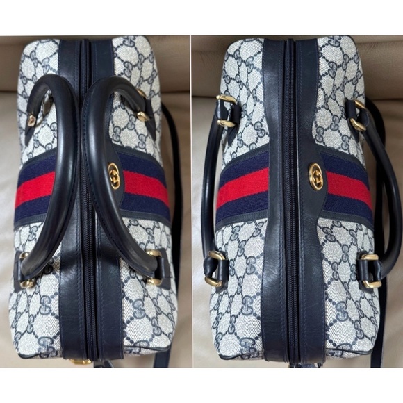 Certified Authentic Vintage Gucci Boston Web Canvas Leather Crossbody Bag, COA - Picture 7 of 16